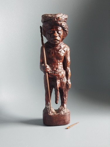 Statuette bois sculpture - statuette,