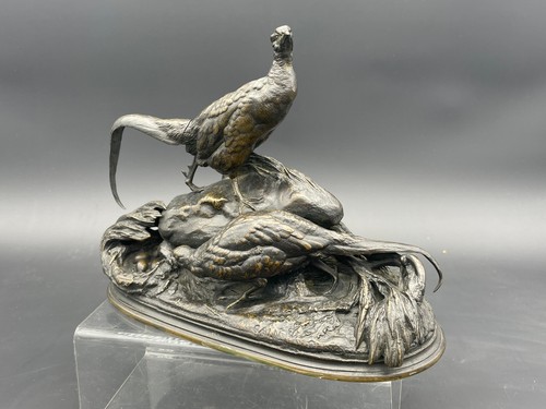 Sculpture faisan bronze - sculpture, ,