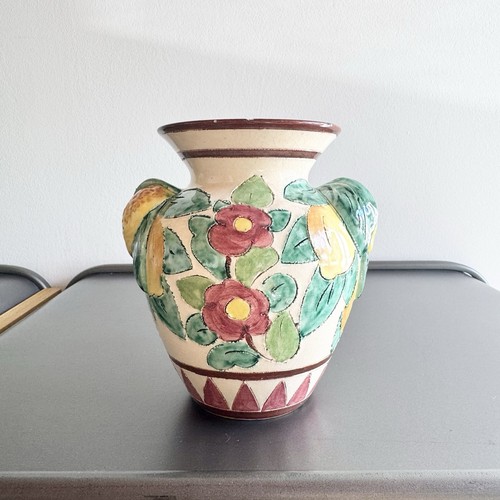 Vase faïence décor - vase, floral
