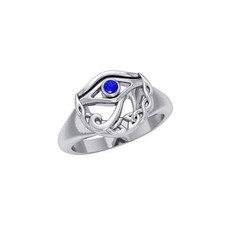 Œil De Horus Bague Celtique Crescent Lune 925 Argent Sterling Égyptien Fin Bijou