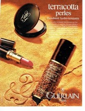 Publicité Advertising  0817  1993  Guerlain  maquillage Terracota perles