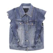 Femme Ruche Jeans Gilet