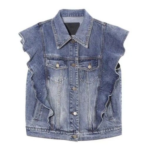 Femme ruche jeans gilet - ruche, jean