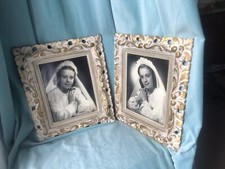 Pair French Gold Antique Wood Frames Carved Gilt Picture 2 Matching Wall Hung