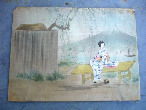 Tableau peinture sur soie
