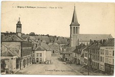 CARTE POSTALE SIGNY L'ABBAYE ARDENNES PLACE DE VILLE