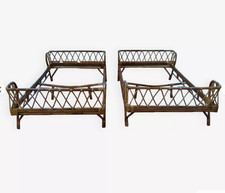 Paire de Lit en rotin et
