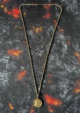 TRÈS BELLE CHAÎNE AVEC PENDENTIF SAINT CHRISTOPHE EN PLAQUE OR BELLE QUALITÉ TBE