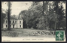 CPA Changé, Les Pelleries et pont en bois dans le parc 1909 