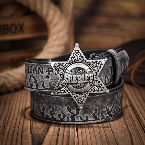 Ceinture cuir homme noir - pu,