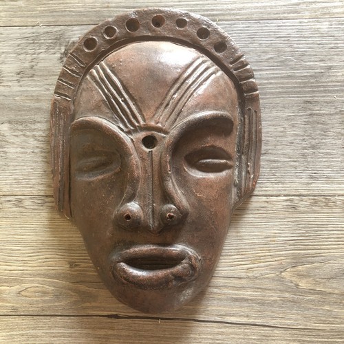 Masque africain terre cuite - africain, en