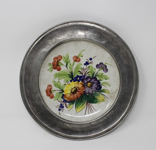 Assiette fleurs entourage