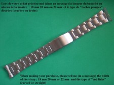 18, 20, OU 22mm SOLIDE BRACELET "OYSTER" ACIER PLIÉ SUR BOUCLE DEPLIANTE