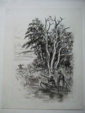 BERTHOLD-MAHN - Dessin original à l'encre sur papier Signé Beau Format Pionniers