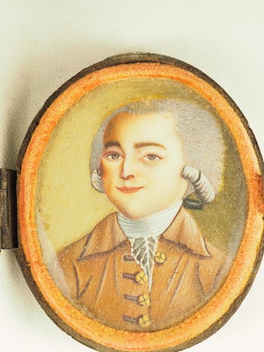 Portrait miniature ancien - portrait,