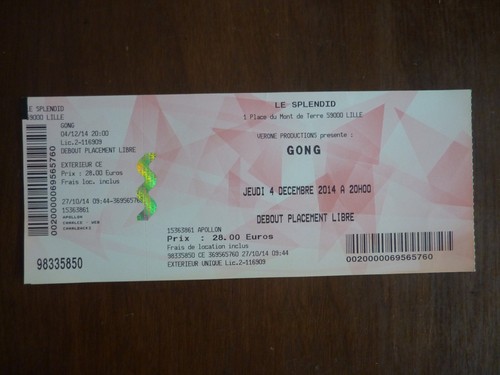 Ticket billet concert - de,