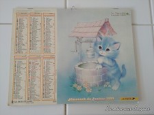 Calendrier 1989 La Poste almanach carte map saint-etienne loire souris chat