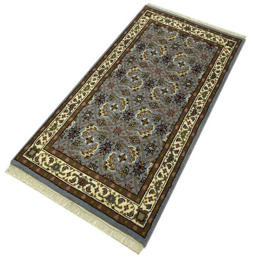 Bleu clair tapis laine noué - tapis,