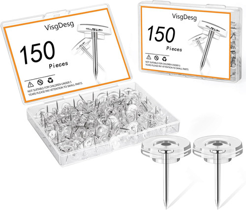 150pcs clear push pins - push, tacks