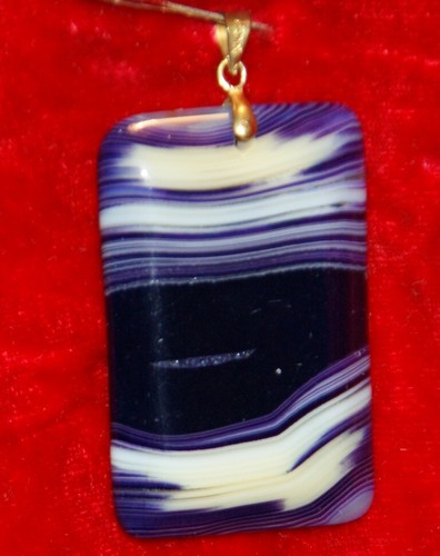 Pendentif agate violet foncé - violet,