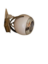 ANCIENNE LAMPE BOULE SPACE BLANCHE ANNÉE 70 PAS CHEVET INDUSTRIEL APPLIQUE C1