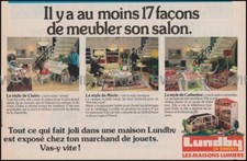  PUBLICITE PUB ADVERTISING  " LUNDBY "of Sweden  Vintage 80 's  pour poupées 