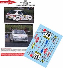 DECALS 1/18 REF 0797 PEUGEOT 106 SEBASTIEN LOEB RALLYE LOIRE ATLANTIQUE 1997