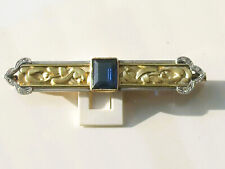BELLE BROCHE ANCIENNE années 1920/30 en Plaqué or ORIA avec GUI et PIERRE BLEUE