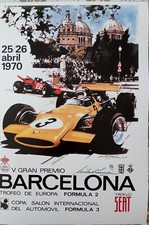 COURSE AUTOMOBILE - BARCELONE - 1970 -  AFFICHE POSTER