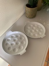 Le Creuset Vintage Assiettes en Fonte  à 12 escargots, fruits de mer, œufs