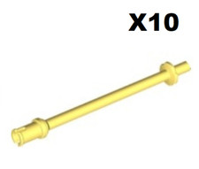 Lego ® Lot 10 Barre Tige Bar 7.6 with Stop with Flat End Bright Yellow 64865 NEW