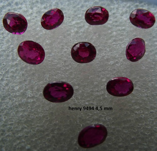 Lot rubis rouge - rouge, ovale
