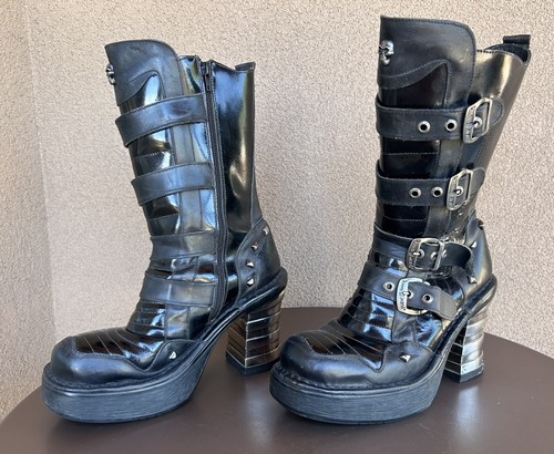 New rock black leather - rock, 4”