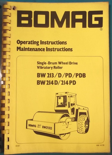 Bomag 213 pdb bw 214 - bomag, d