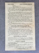 Tract  F.T.P.F FFI Classe 1944 Front National Réfractaires résistance libération