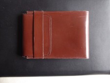 vintage : PORTE-PHOTOS CUIR FAUVE POUR 6 PHOTOS  8 X 11 CM