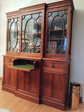 bibliothèque anglaise en acajou du Honduras 3 portes