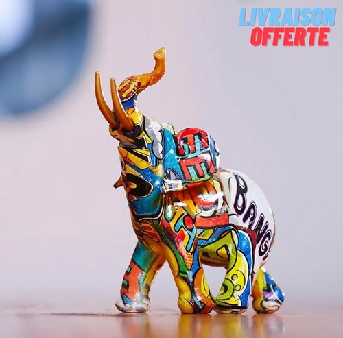 Statue éléphant graffiti - graffiti, en