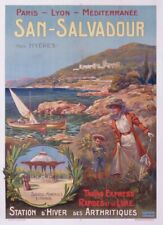 LESSIEUX SAN-SALVADOUR TRAINS PLM EXPRESS RAPIDES ET DE LUXE 1910 OLD POSTER