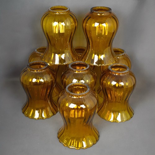Lot tulipes verre ambré - tulipes,