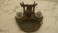ENCRIER ANCIEN XIX° VENDANGE RAISIN REGULE BUREAU ECRITURE  ANCIENT INKWELL
