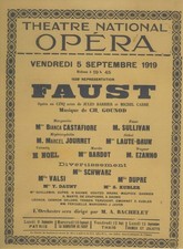 Hergé Bianca Castafiore dans Faust Théâtre National Opéra de Paris 1919