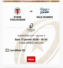 2 Places côte à côte Stade