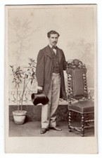 Photo cdv  homme chapeau et