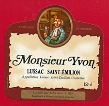 89/11 Etiquette BORDEAUX LUSSAC ST ÉMILION Monsieur Yvon Expédié par Yvon MAU
