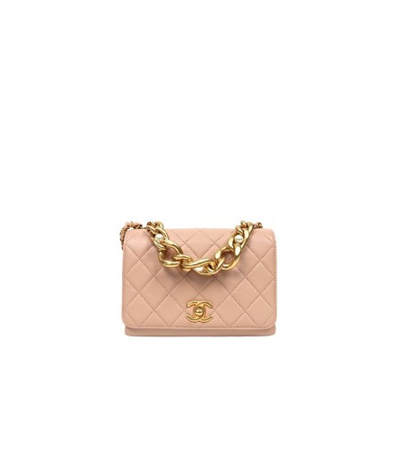 Chanel pink leather triple - leather,