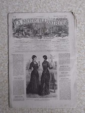 ANCIEN JOURNAL DE LA FAMILLE-LA MODE de 1881,9 janvier GRAVURE broderie couture 
