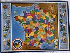 Ancien puzzle en bois ,1960, édition Vera,La France et ses départements.
