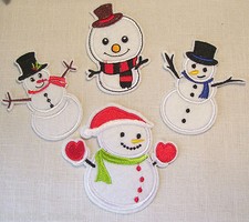 BONHOMME NEIGE NOËL ** au choix ** ÉCUSSON PATCH APPLIQUE BRODÉE thermocollant