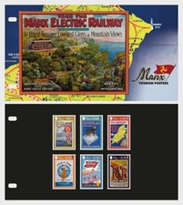 iom 2025 man Manx Tourism Posters cat map woman sailing boat flag bay sea 6v PAK